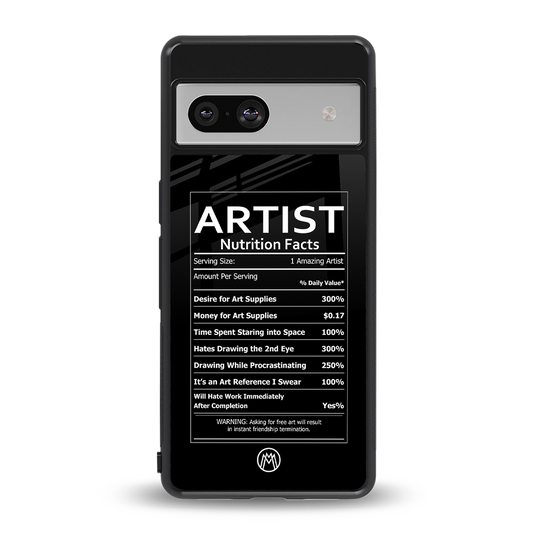 artist nutrition facts back phone cover | glass case for Google Pixel 7A