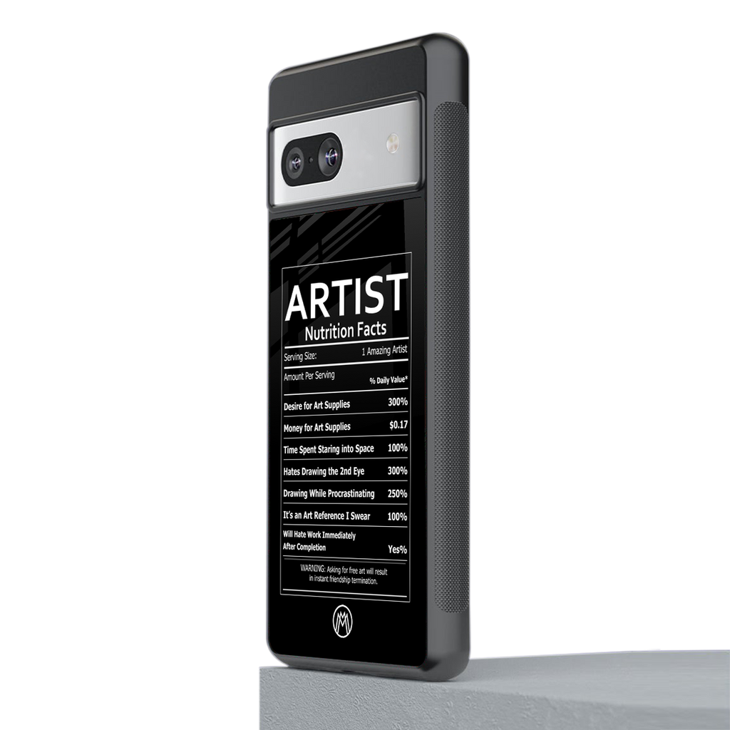 artist nutrition facts back phone cover | glass case for Google Pixel 7