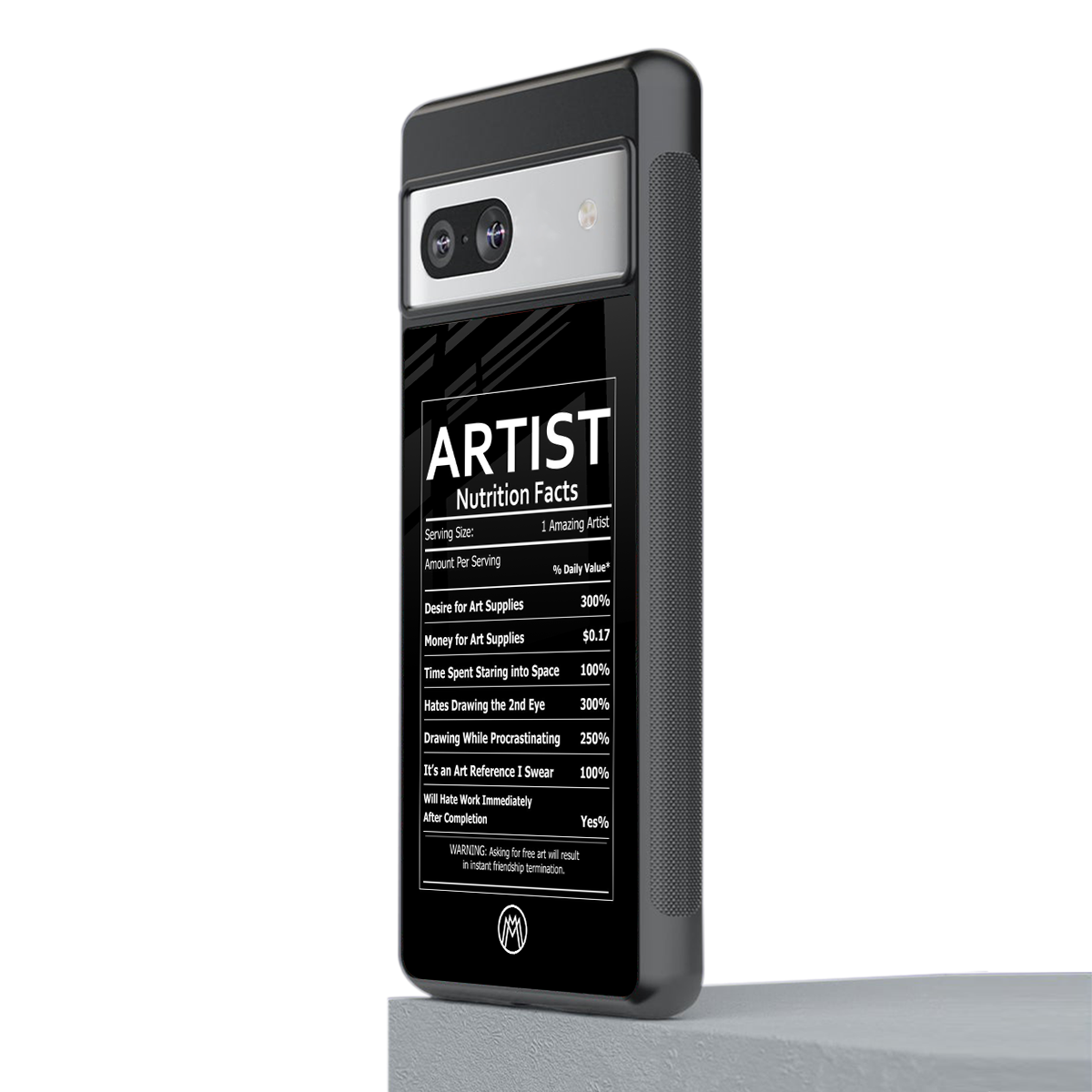 artist nutrition facts back phone cover | glass case for Google Pixel 7A