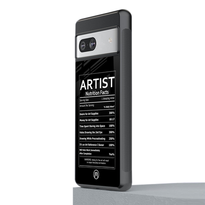 artist nutrition facts back phone cover | glass case for Google Pixel 7A
