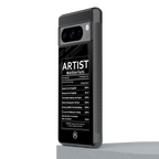 artist nutrition facts back phone cover | glass case for google pixel 8 pro