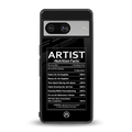 artist nutrition facts back phone cover | glass case for Google Pixel 8