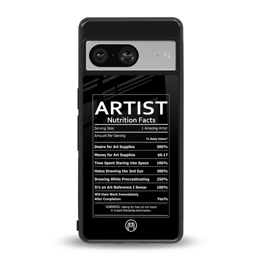 artist nutrition facts back phone cover | glass case for Google Pixel 8