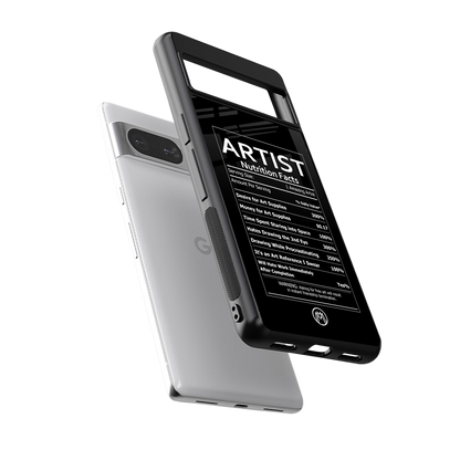 artist nutrition facts back phone cover | glass case for Google Pixel 8