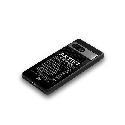 artist nutrition facts back phone cover | glass case for Google Pixel 8