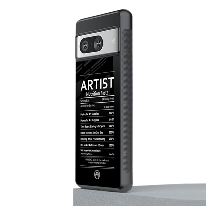 artist nutrition facts back phone cover | glass case for Google Pixel 8