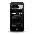 artist nutrition facts back phone cover | glass case for google pixel 9
