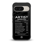 artist nutrition facts back phone cover | glass case for google pixel 9