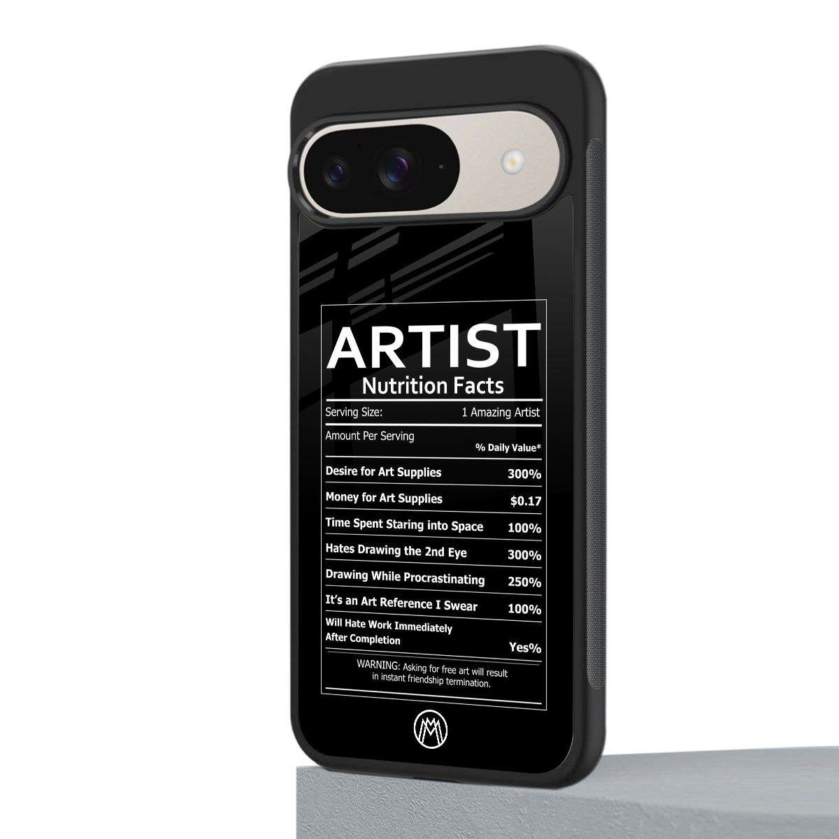 artist nutrition facts back phone cover | glass case for google pixel 9