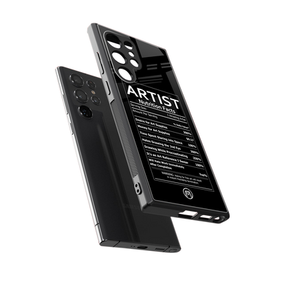 artist nutrition facts back phone cover | glass case for samsung galaxy s24 ultra