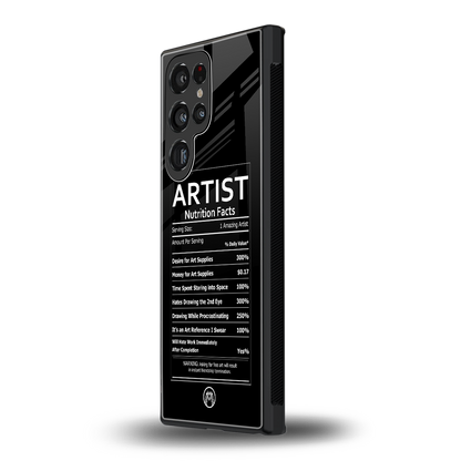artist nutrition facts back phone cover | glass case for samsung galaxy s24 ultra