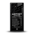 artist nutrition facts back phone cover | glass case for samsung galaxy s25 ultra