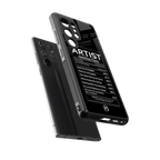 artist nutrition facts back phone cover | glass case for samsung galaxy s25 ultra