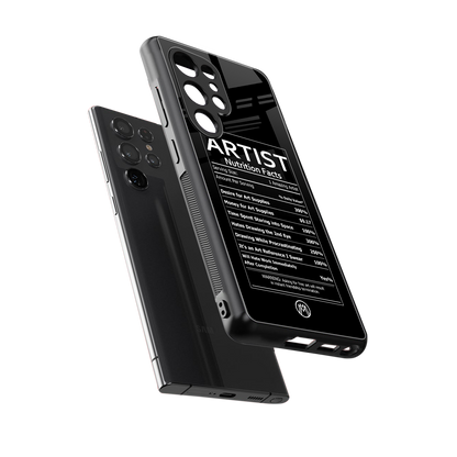 artist nutrition facts back phone cover | glass case for samsung galaxy s25 ultra