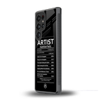 artist nutrition facts back phone cover | glass case for samsung galaxy s25 ultra