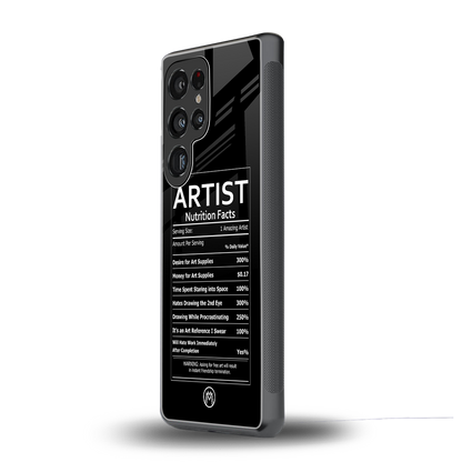 artist nutrition facts back phone cover | glass case for samsung galaxy s25 ultra