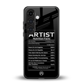 artist nutrition facts back phone cover | glass case for samsung galaxy s23
