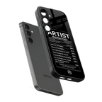 artist nutrition facts back phone cover | glass case for samsung galaxy s24 fe