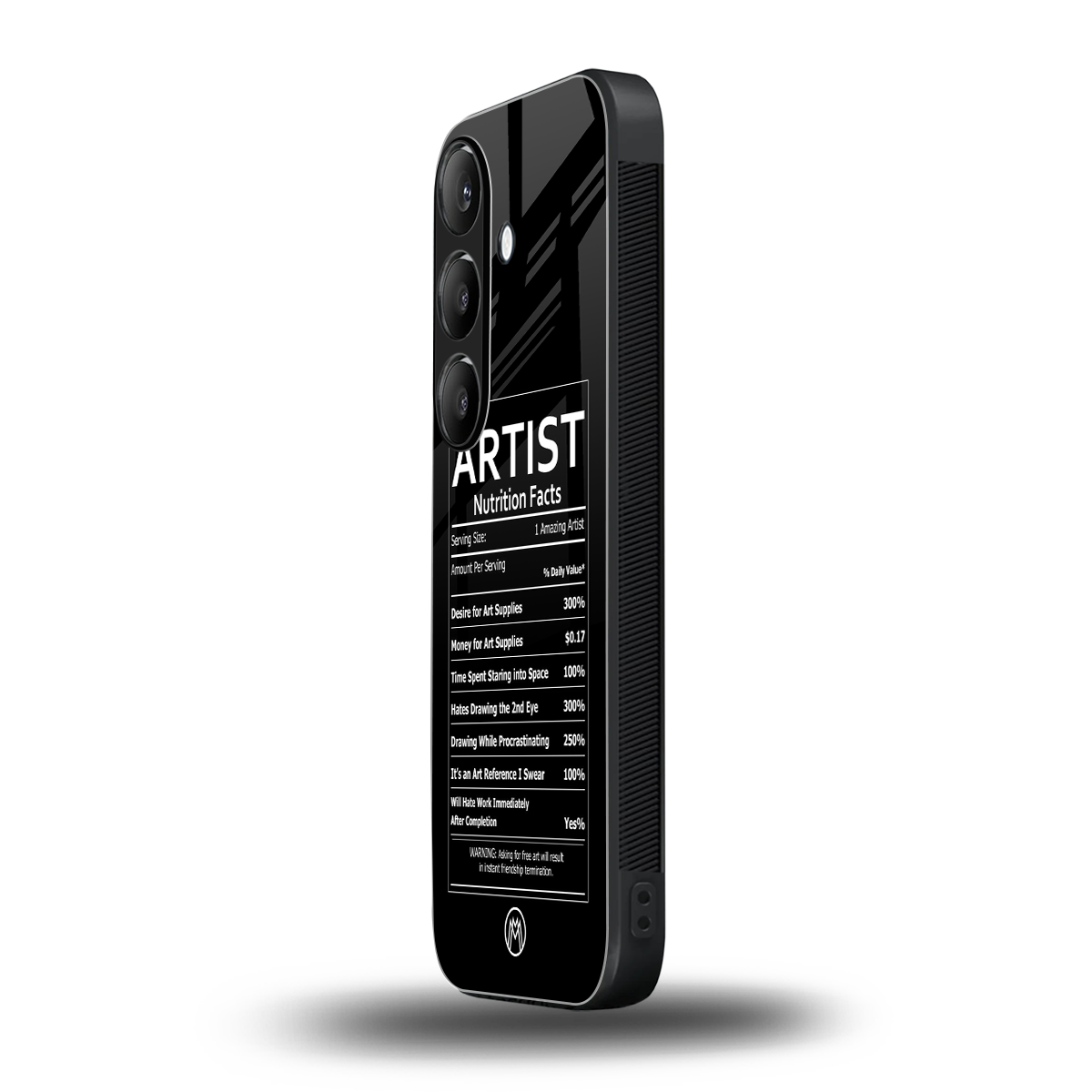 artist nutrition facts back phone cover | glass case for samsung galaxy s24 plus