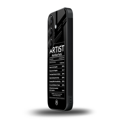 artist nutrition facts back phone cover | glass case for samsung galaxy s24 fe