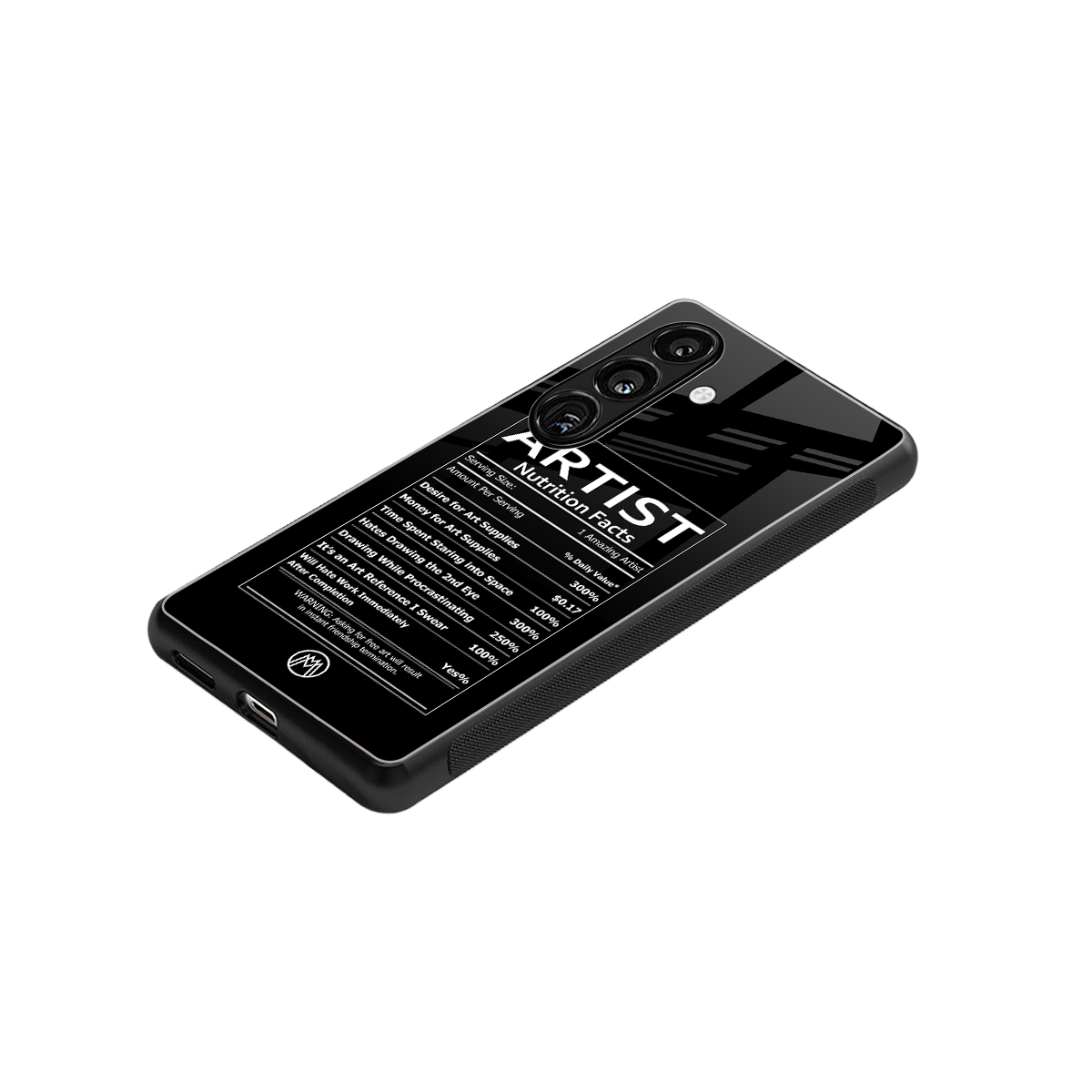 artist nutrition facts back phone cover | glass case for samsung galaxy s23 plus