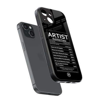 artist nutrition facts back phone cover | glass case for iphone 15