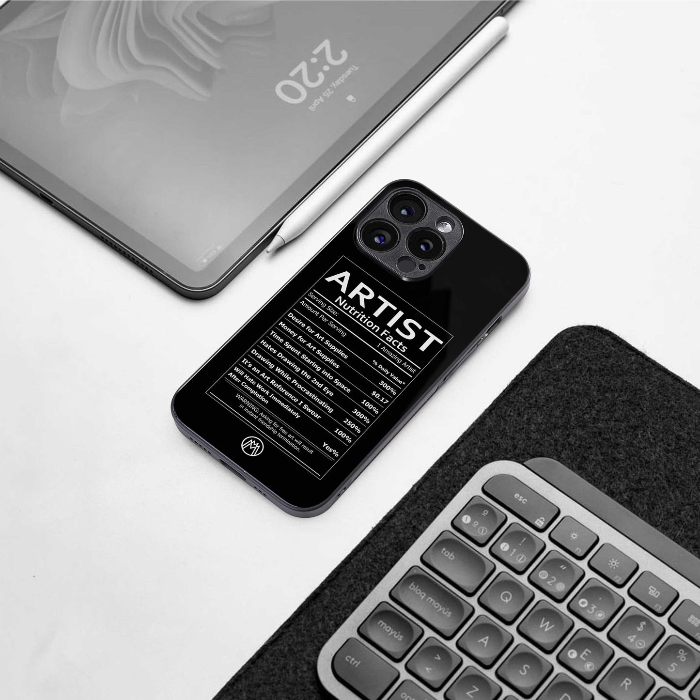 artist nutrition facts back phone cover | glass case for samsung galaxy s24 ultra
