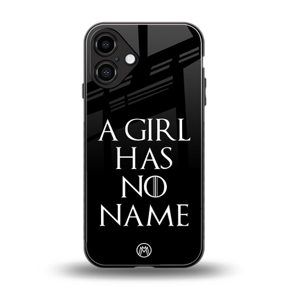 arya stark back phone cover | glass case for iphone 16 plus