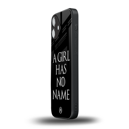 arya stark back phone cover | glass case for iphone 16 plus