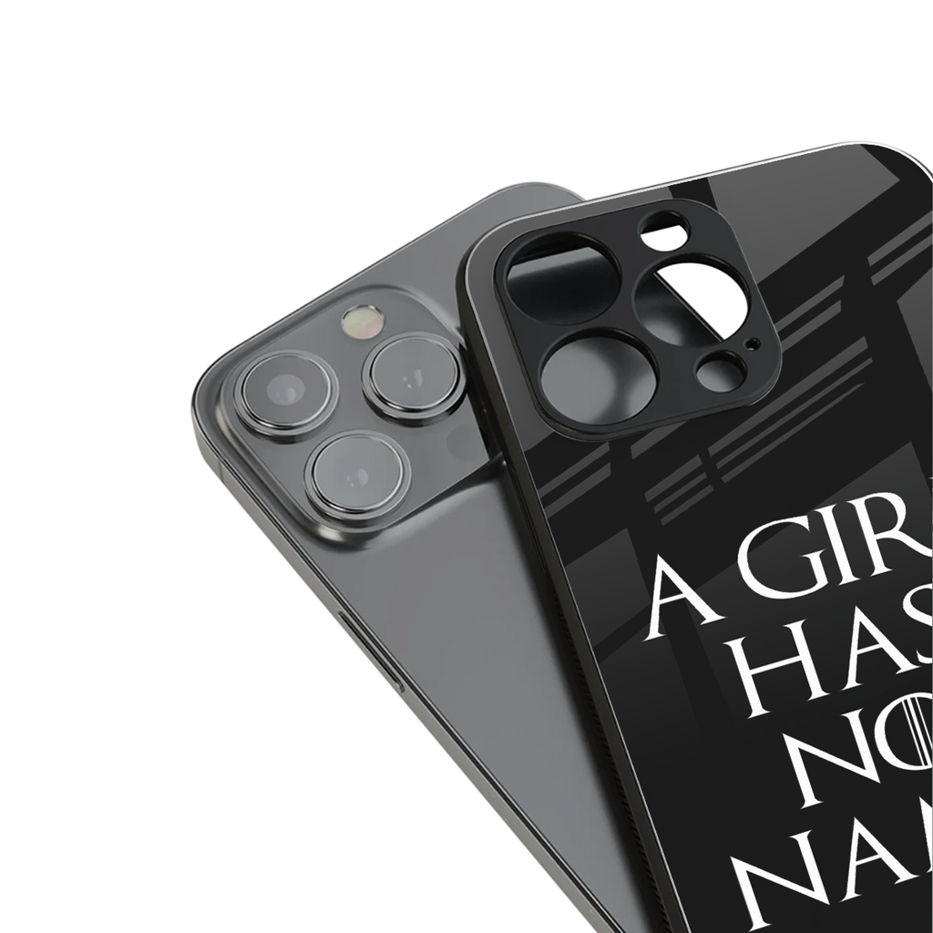 arya stark back phone cover | glass case for iphone 16 plus
