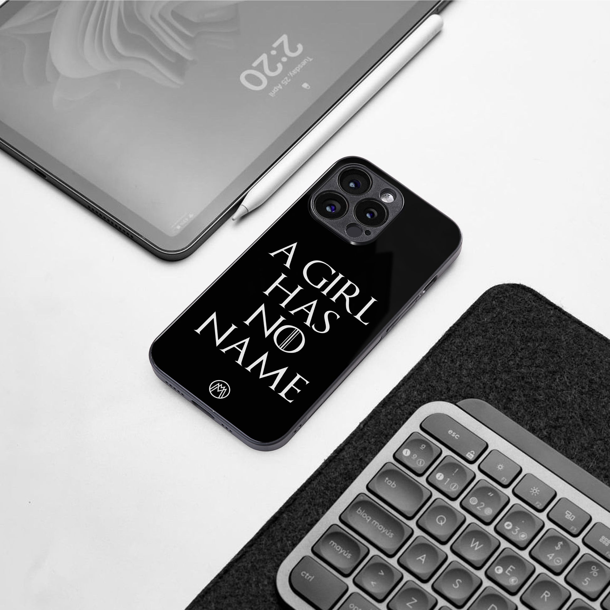 arya stark back phone cover | glass case for iphone 16 pro max