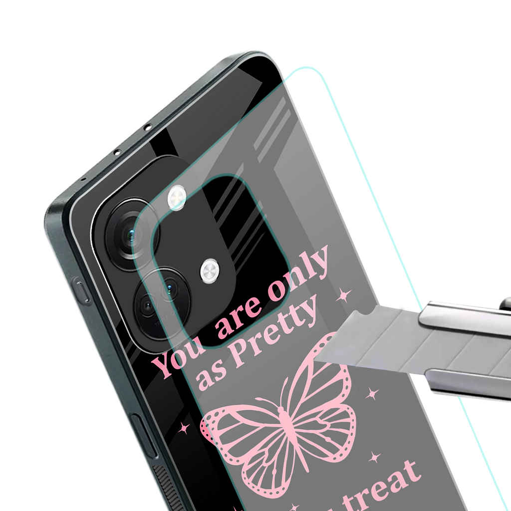 as pretty as you treat people back phone cover | glass case for oneplus nord 3