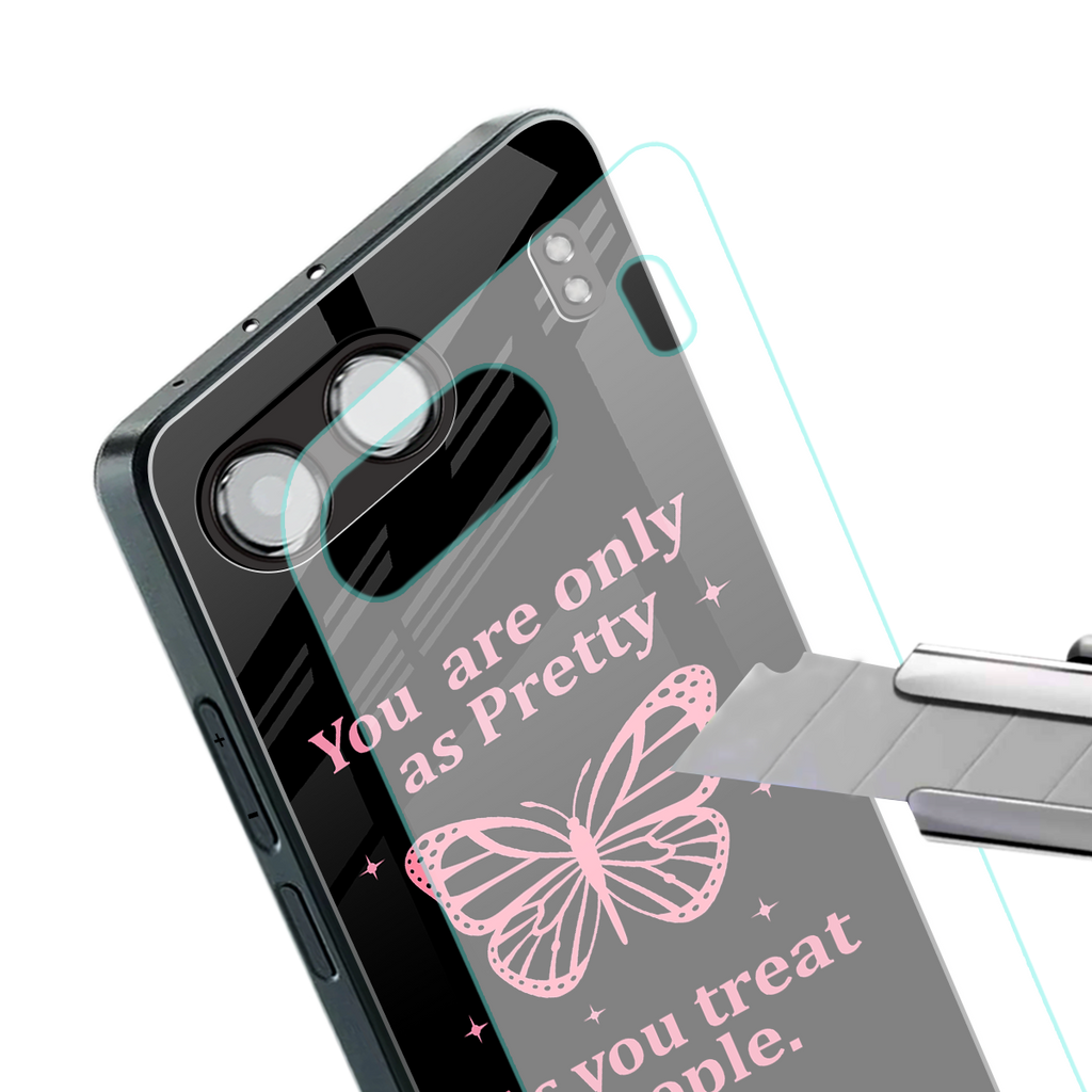 as pretty as you treat people back phone cover | glass case for oneplus nord 4