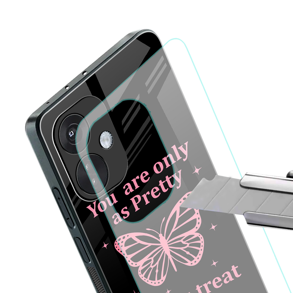 as pretty as you treat people back phone cover | glass case for oneplus nord ce 3