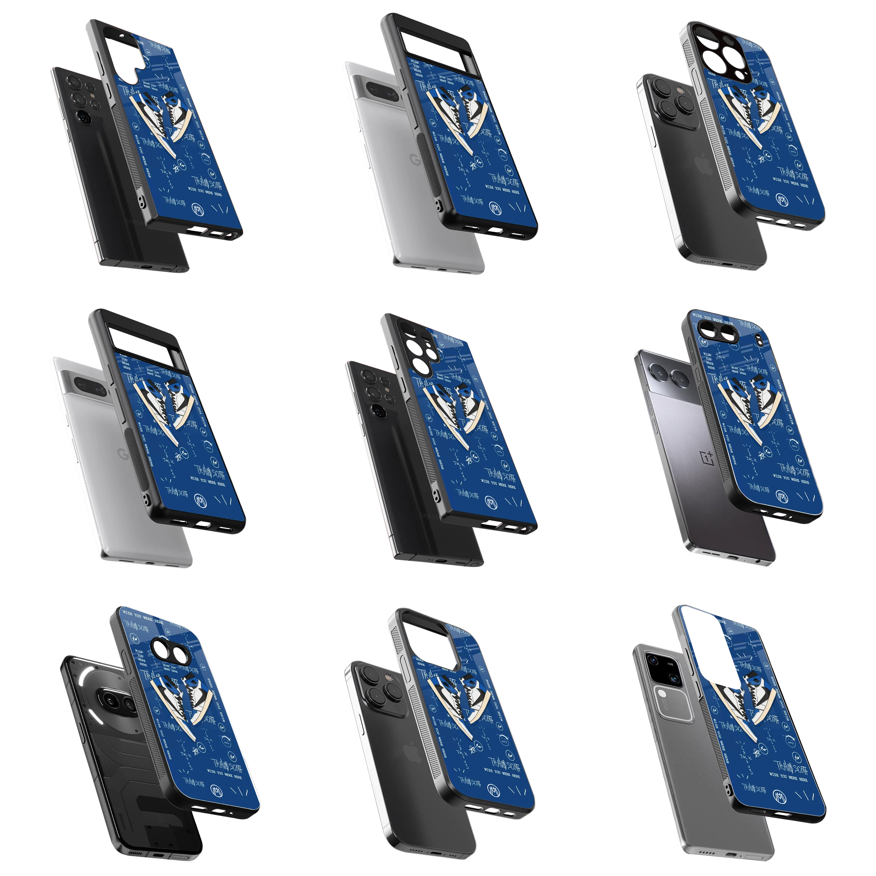 Durable Glass Back Mobile Case for iPhone, Samsung, OnePlus, Google Pixel, Redmi, Vivo, Oppo