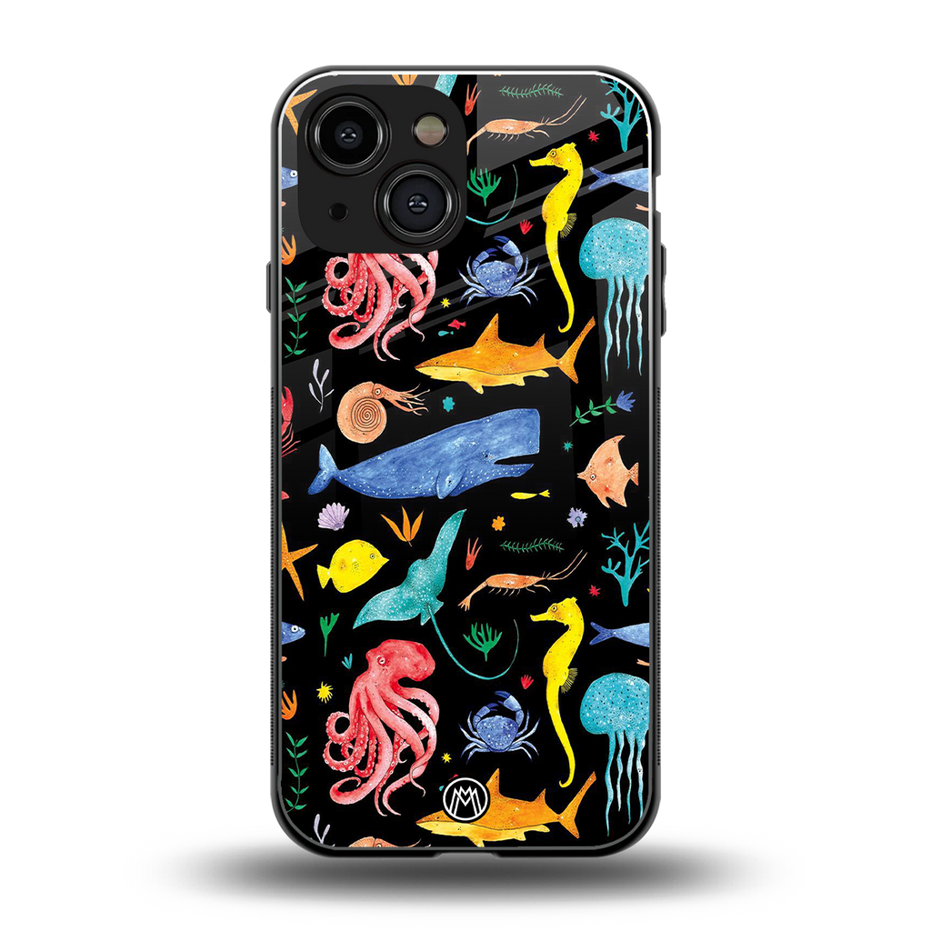 atomic ocean back phone cover | glass case for iphone 13 mini