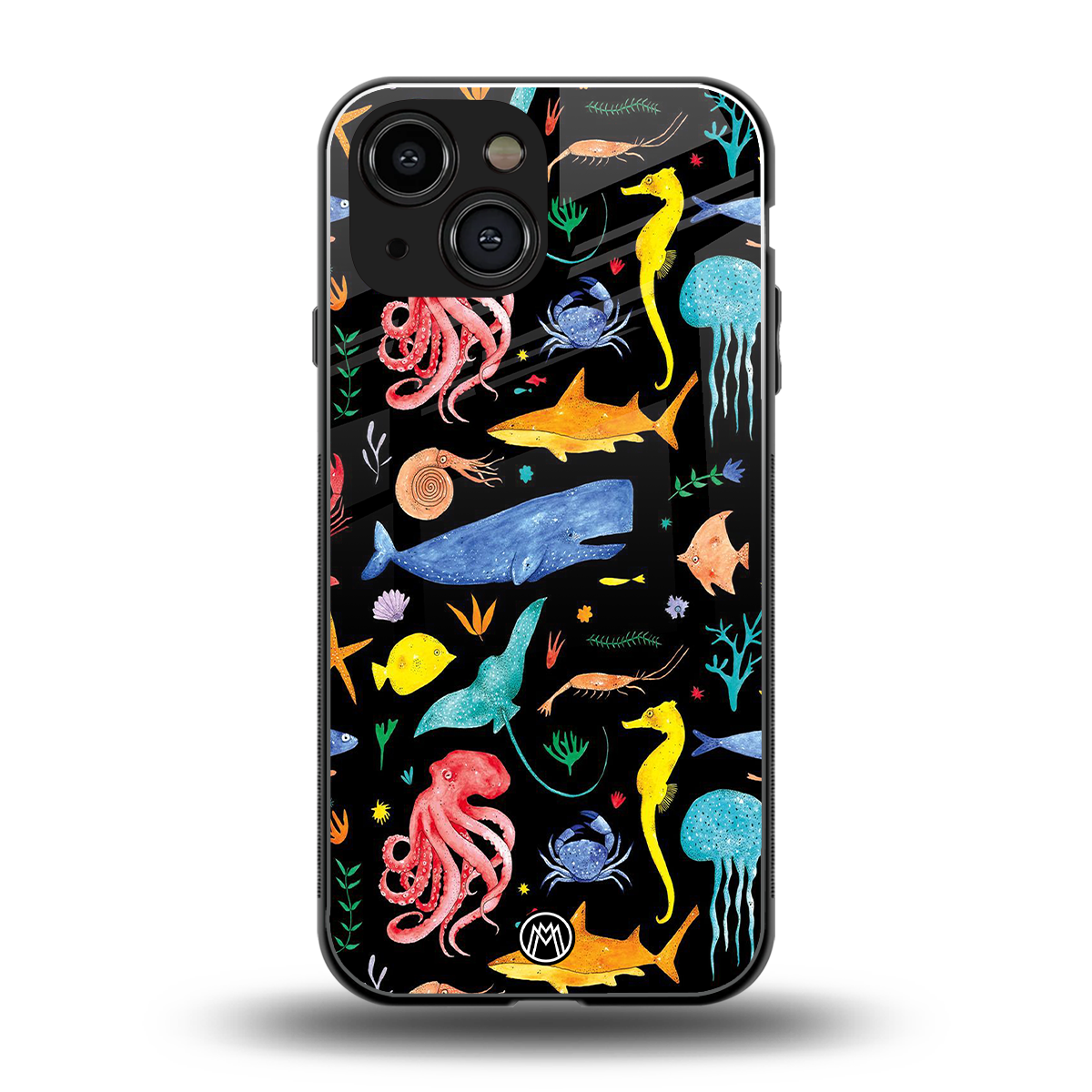 atomic ocean back phone cover | glass case for iphone 13 mini