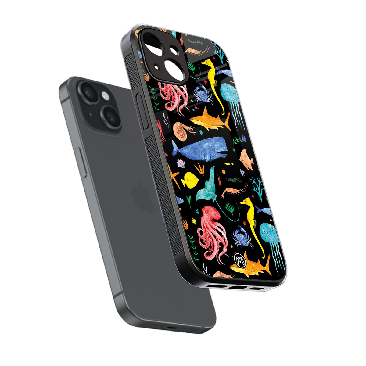 atomic ocean back phone cover | glass case for iphone 13 mini