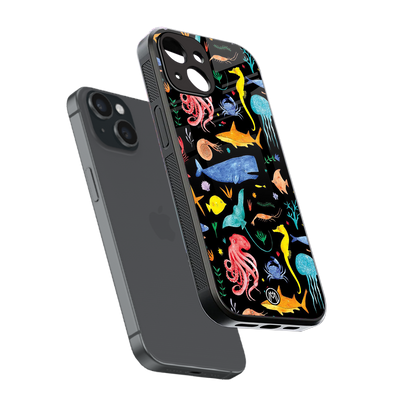 atomic ocean back phone cover | glass case for iphone 13 mini