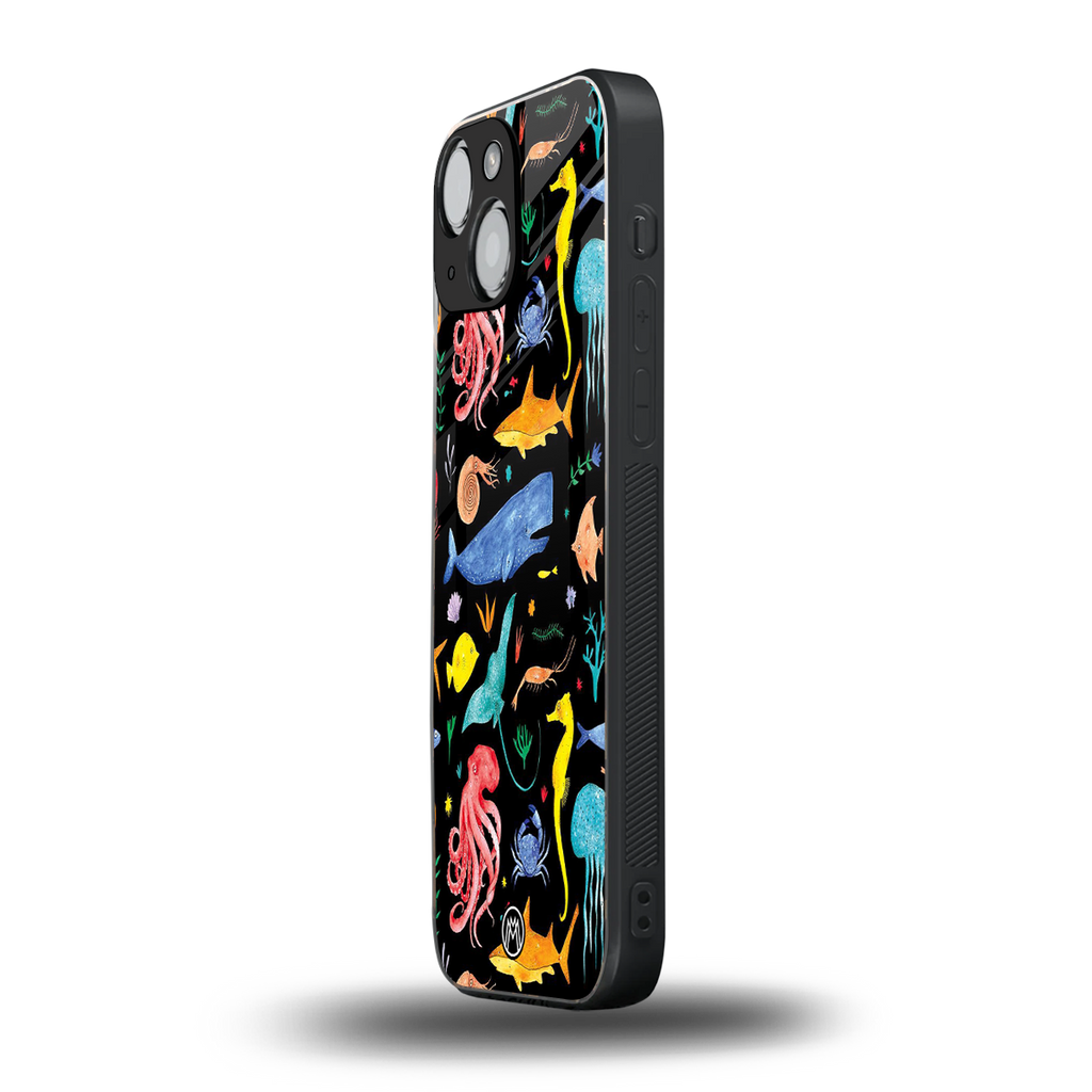 atomic ocean back phone cover | glass case for iphone 13 mini