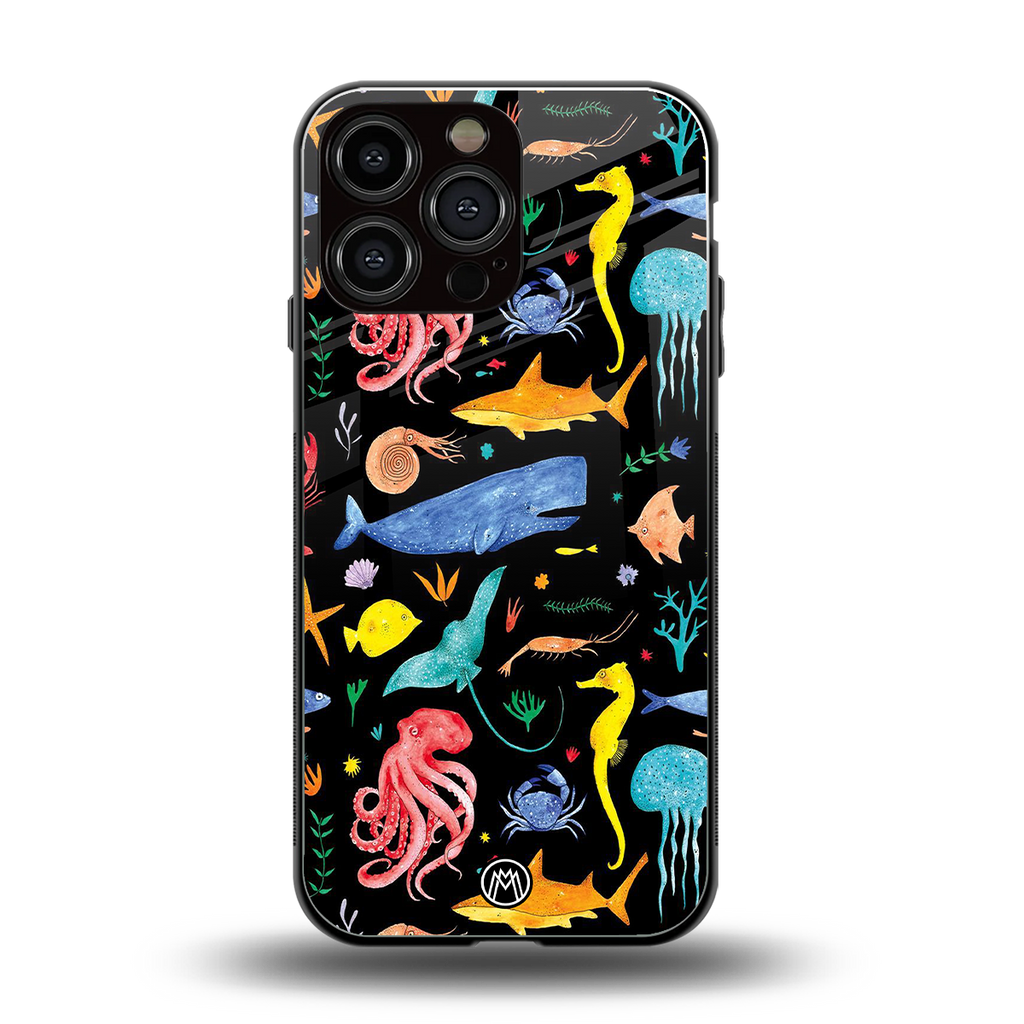 atomic ocean back phone cover | glass case for iphone 13 pro max