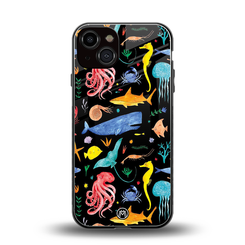 atomic ocean back phone cover | glass case for iphone 13