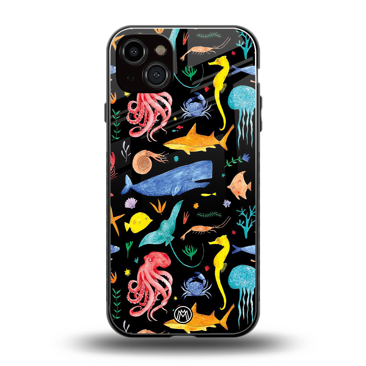 atomic ocean back phone cover | glass case for iphone 15 plus