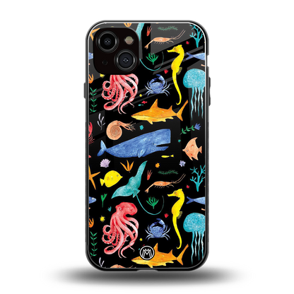 atomic ocean back phone cover | glass case for iphone 15 plus