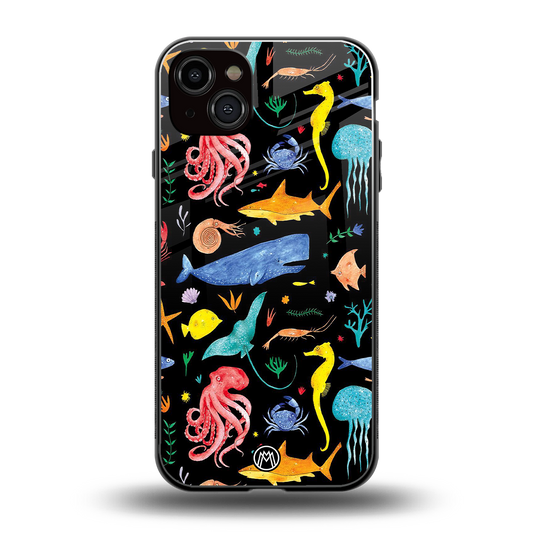 atomic ocean back phone cover | glass case for iphone 15 plus