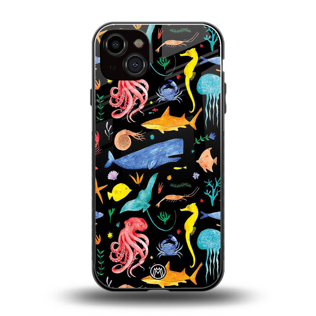 atomic ocean back phone cover | glass case for iphone 14 plus
