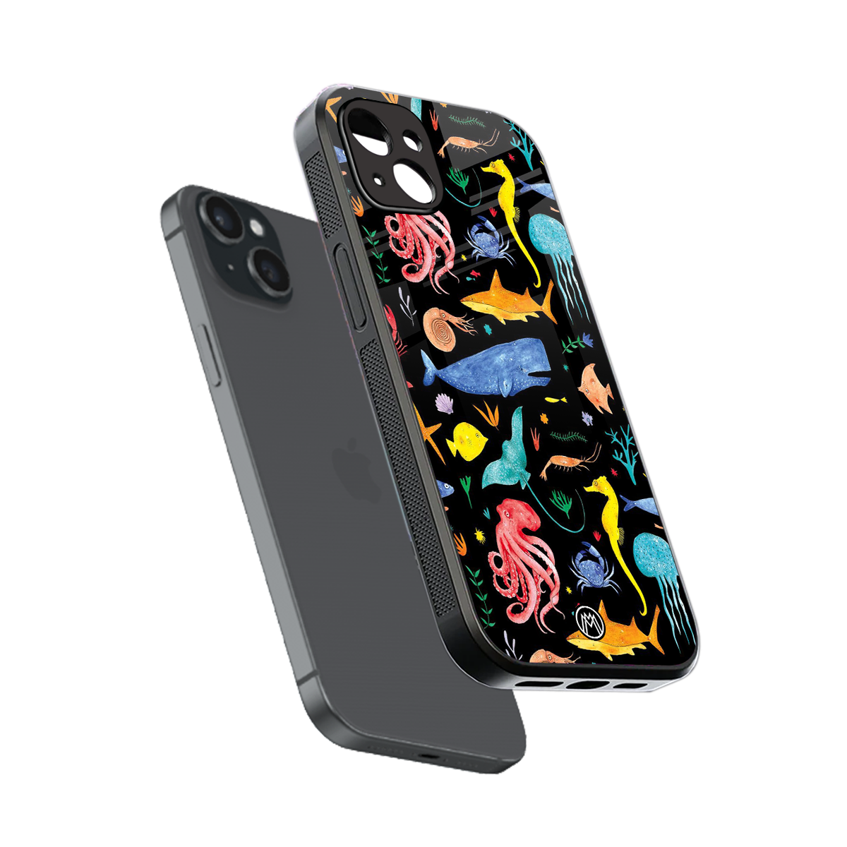 atomic ocean back phone cover | glass case for iphone 15 plus