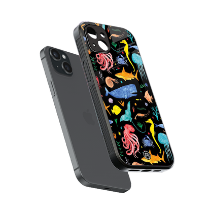 atomic ocean back phone cover | glass case for iphone 15 plus