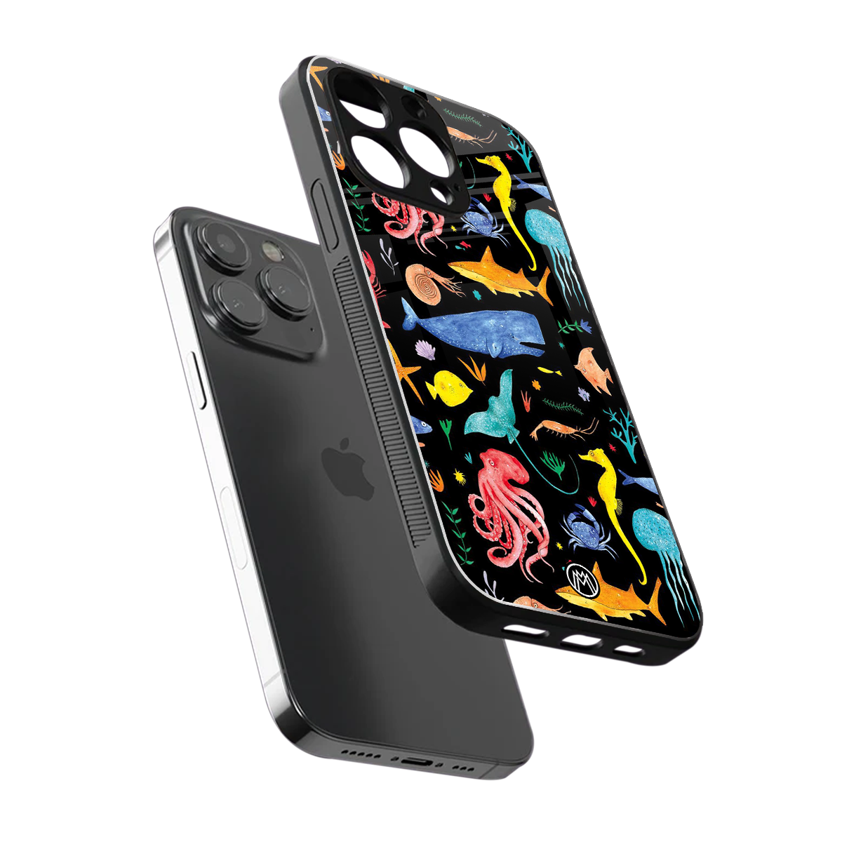 atomic ocean back phone cover | glass case for iphone 15 pro max