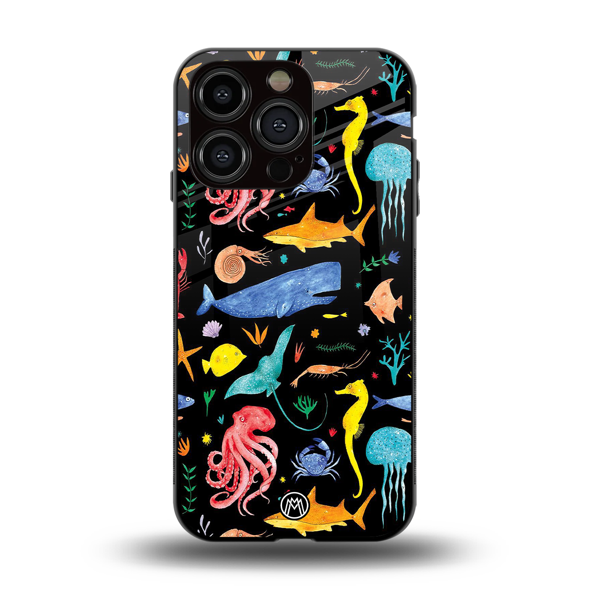 atomic ocean back phone cover | glass case for iphone 15 pro